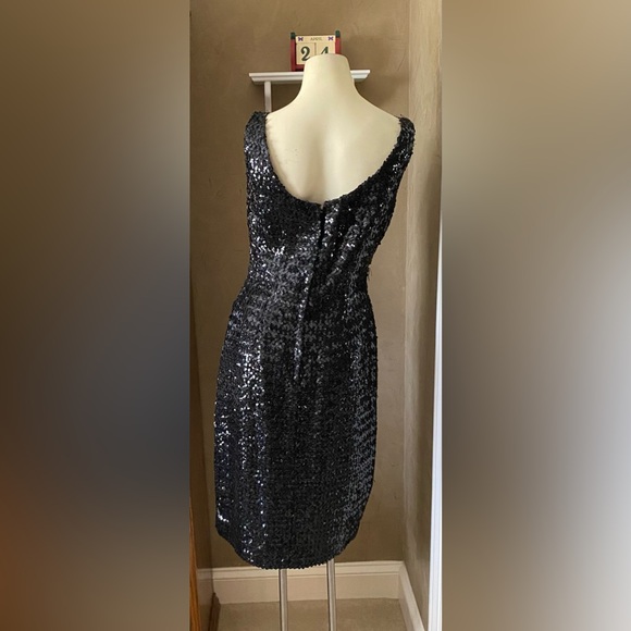 Vintage Women Dress Black Sequin Evening Cocktail Sleeveless - Picture 3 of 8
